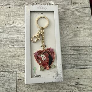 LA ROCKS X Disney Moana And Pua Heart Keychain Bag Charm Sparkle Glitter Enamel